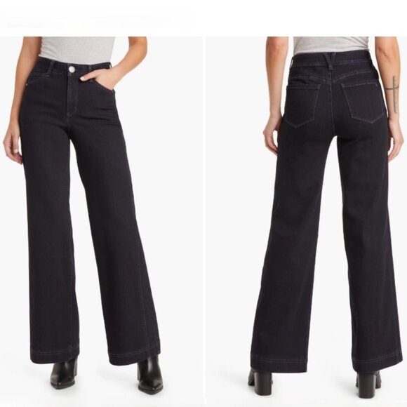 Wit & Wisdom Gracie 'Ab'Solution Skyrise Wide Leg Jeans, Indigo, Size 4 Regular - Picture 1 of 11
